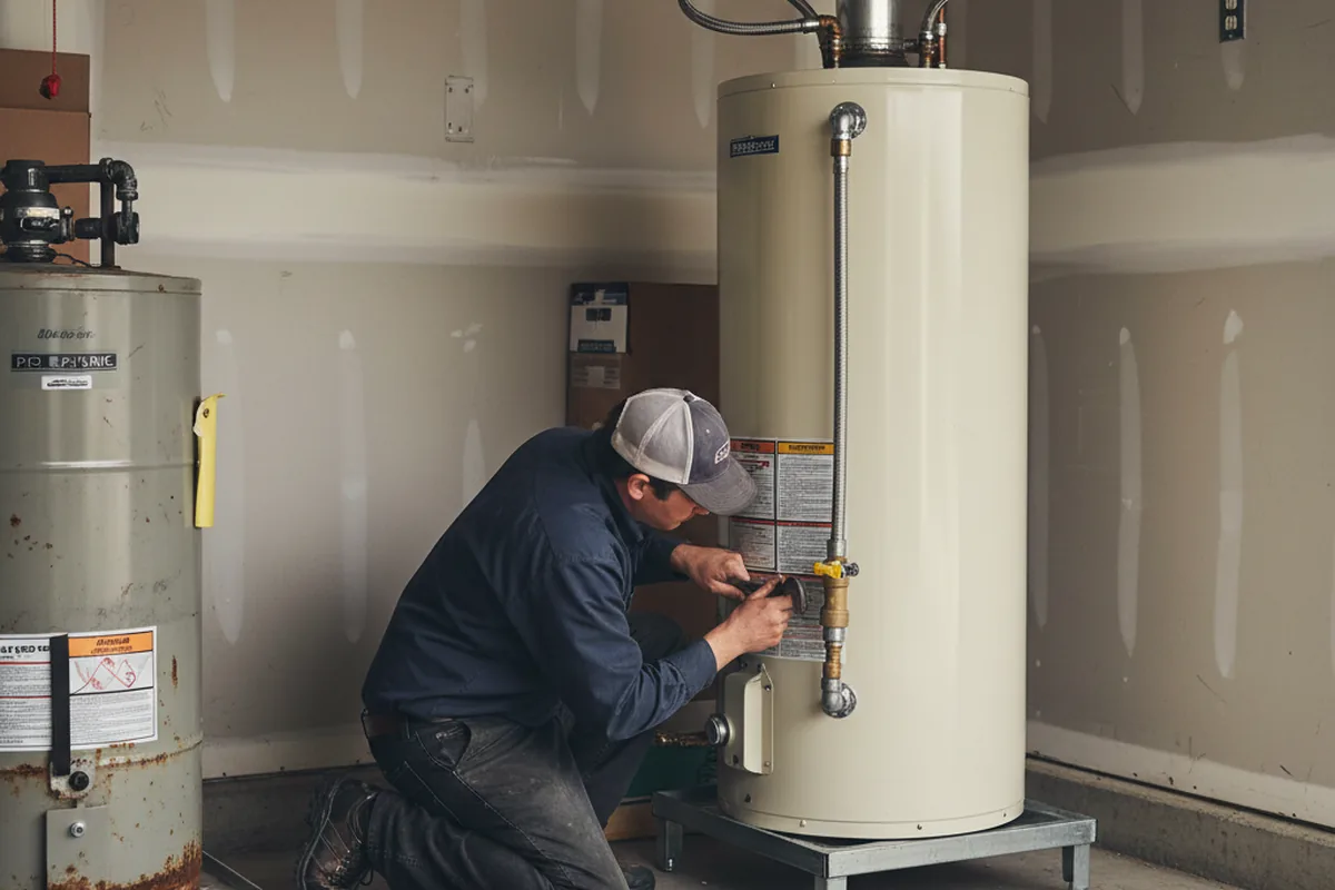 Water heater and shutoff valve replacement in Warren